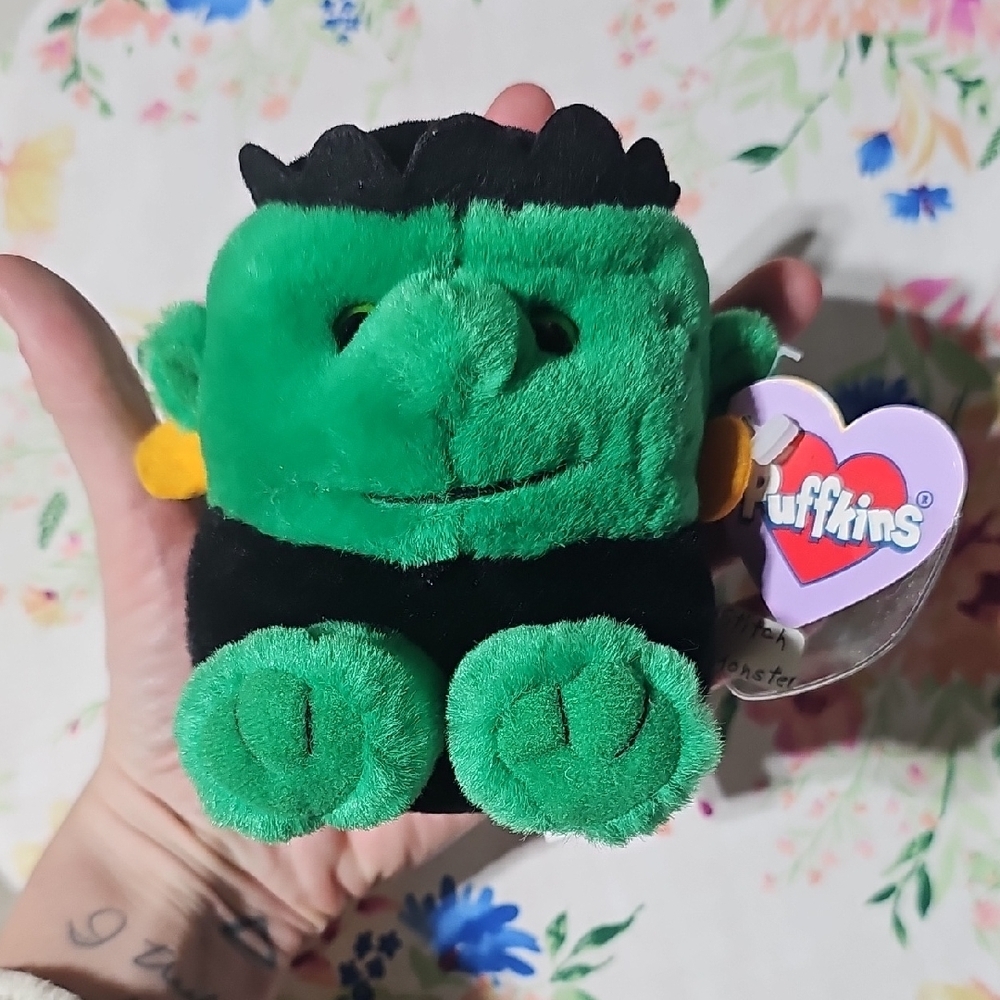 Vintage 1999 Puffkins Limited Edition Stitch Monster Frankestein Plush With Tags